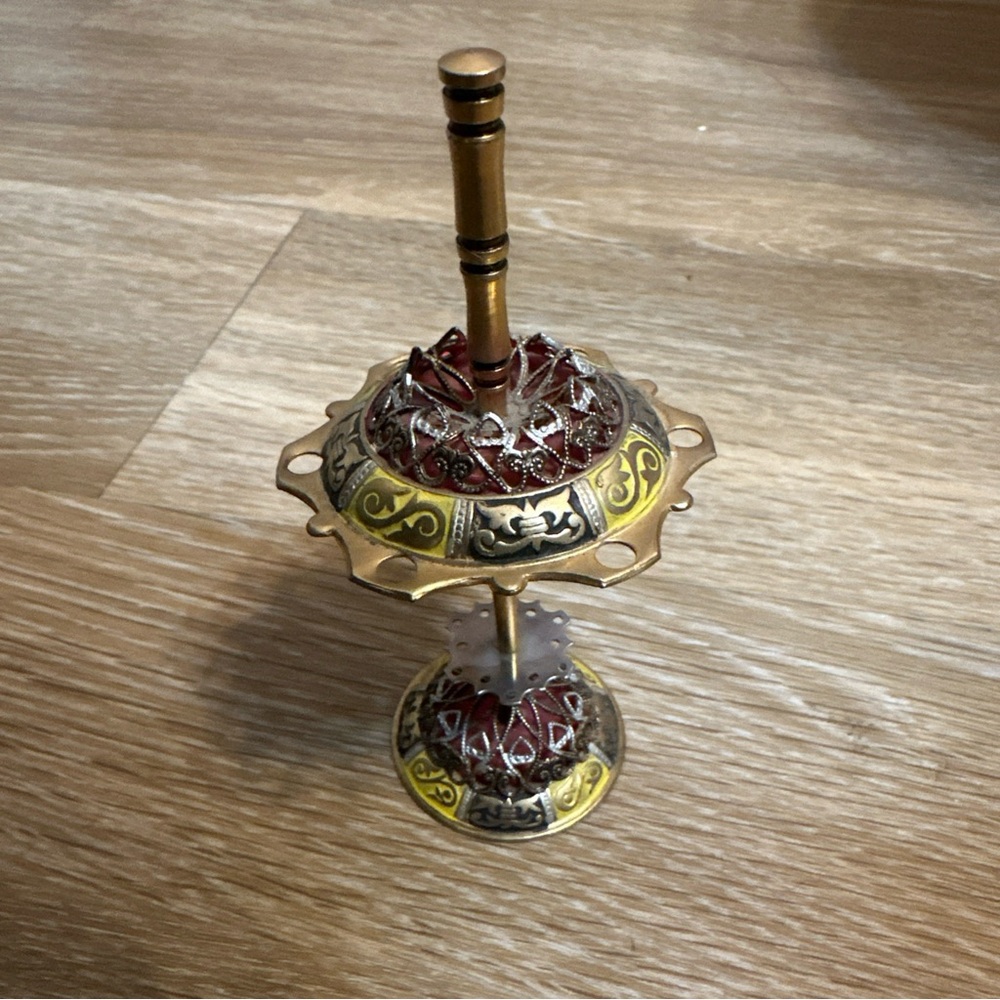 VTG 1960-70 Spanish Toledo Damascen Cocktail Skewer Brass Holder